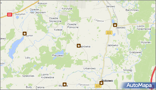 mapa Dąbrówka gmina Starogard Gdański, Dąbrówka gmina Starogard Gdański na mapie Targeo