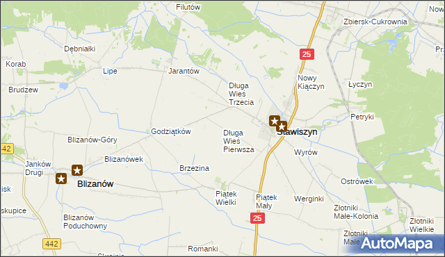 mapa Długa Wieś Pierwsza, Długa Wieś Pierwsza na mapie Targeo