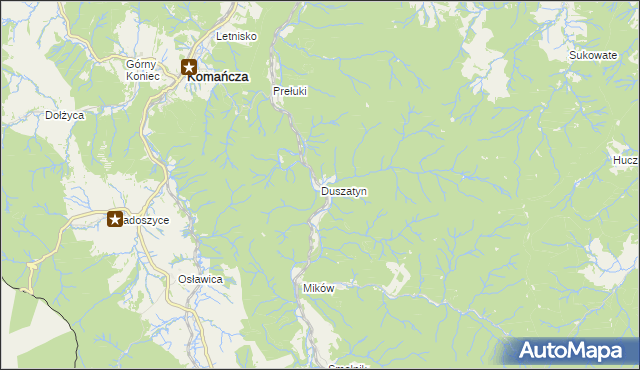 mapa Duszatyn, Duszatyn na mapie Targeo