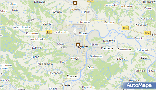 mapa Dynów, Dynów na mapie Targeo