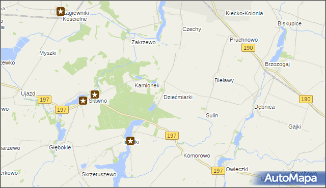 mapa Dziećmiarki, Dziećmiarki na mapie Targeo