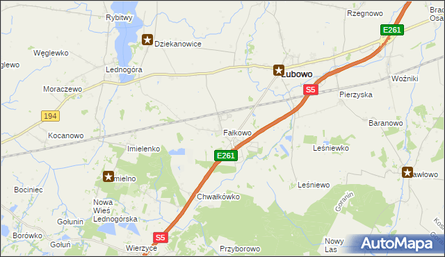 mapa Fałkowo, Fałkowo na mapie Targeo