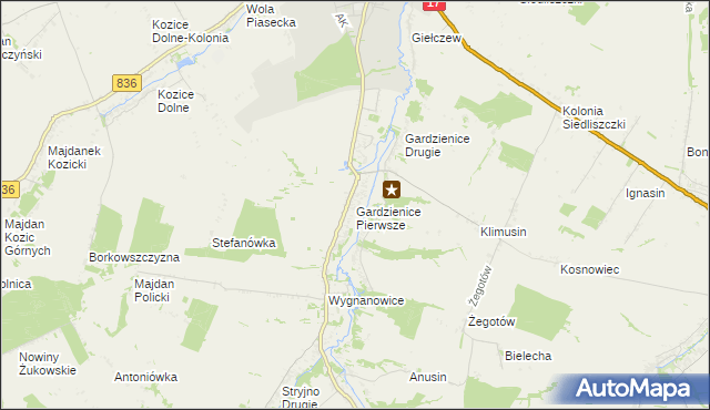 mapa Gardzienice Pierwsze, Gardzienice Pierwsze na mapie Targeo