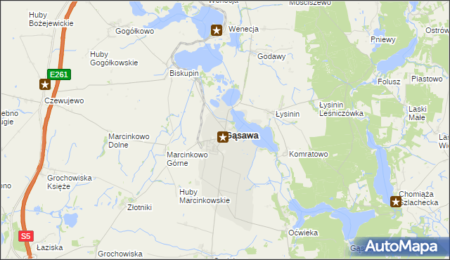 mapa Gąsawa, Gąsawa na mapie Targeo