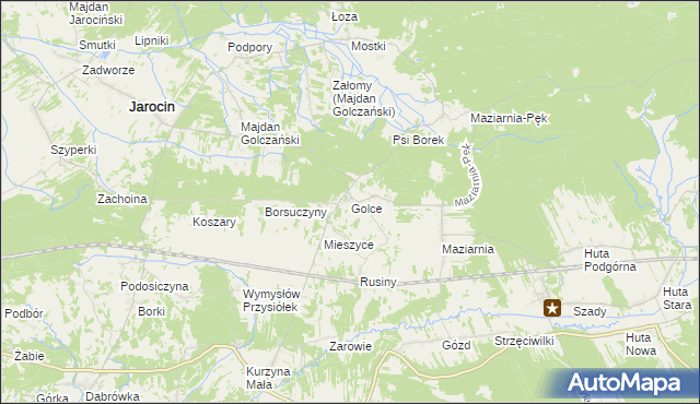 mapa Golce gmina Jarocin, Golce gmina Jarocin na mapie Targeo