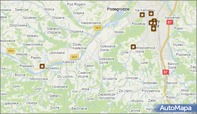 mapa Gołkowice Górne, Gołkowice Górne na mapie Targeo