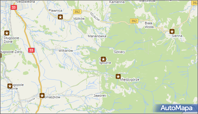 mapa Góra Igliczna, Góra Igliczna na mapie Targeo