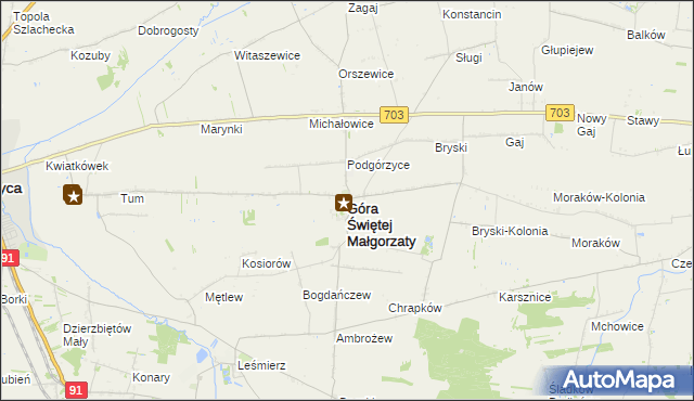 mapa Góra Świętej Małgorzaty, Góra Świętej Małgorzaty na mapie Targeo