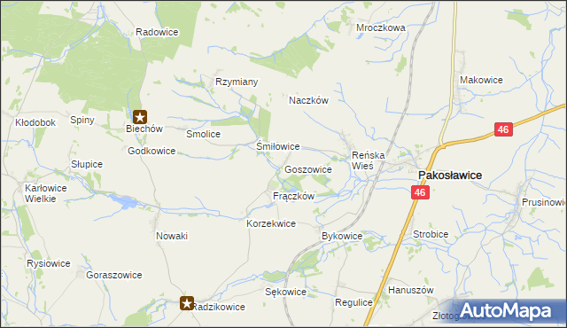 mapa Goszowice, Goszowice na mapie Targeo