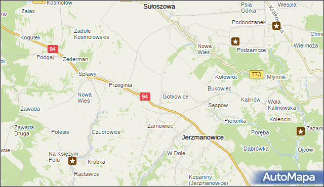 mapa Gotkowice, Gotkowice na mapie Targeo