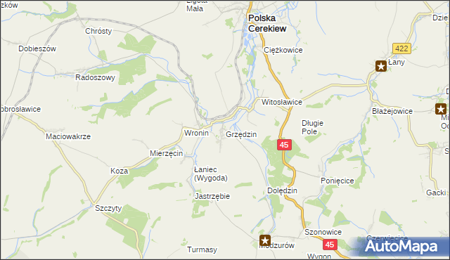 mapa Grzędzin, Grzędzin na mapie Targeo