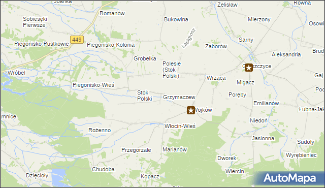 mapa Grzymaczew, Grzymaczew na mapie Targeo