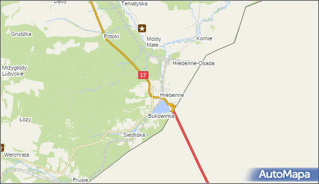 mapa Hrebenne gmina Lubycza Królewska, Hrebenne gmina Lubycza Królewska na mapie Targeo