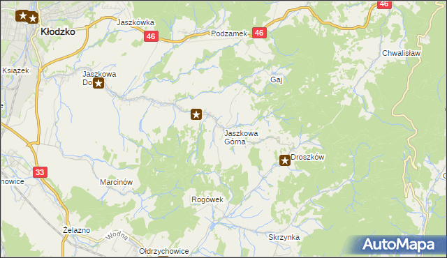 mapa Jaszkowa Górna, Jaszkowa Górna na mapie Targeo