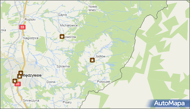 mapa Jodłów gmina Międzylesie, Jodłów gmina Międzylesie na mapie Targeo