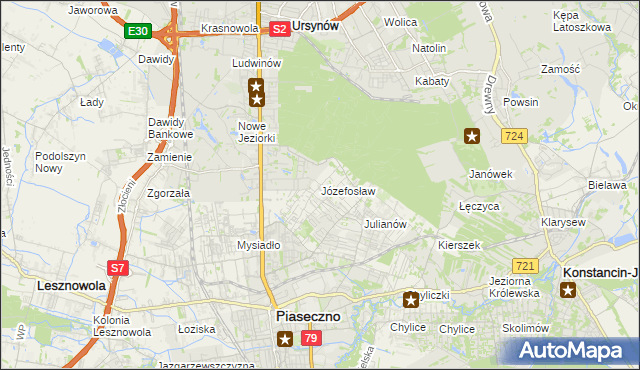 mapa Józefosław, Józefosław na mapie Targeo