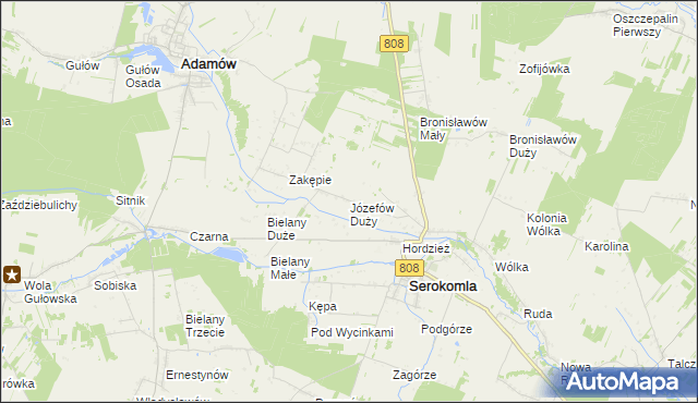 mapa Józefów Duży, Józefów Duży na mapie Targeo