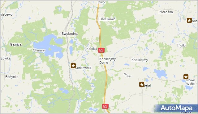 mapa Kabikiejmy Dolne, Kabikiejmy Dolne na mapie Targeo