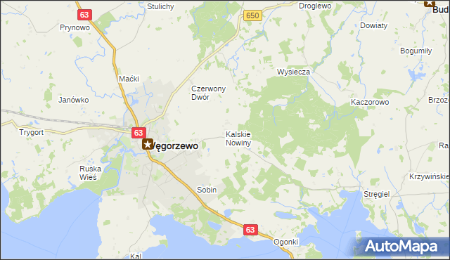 mapa Kalskie Nowiny, Kalskie Nowiny na mapie Targeo