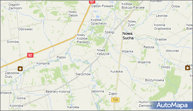 mapa Kęszyce-Wieś, Kęszyce-Wieś na mapie Targeo
