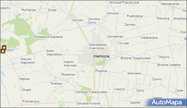 mapa Kiernozia, Kiernozia na mapie Targeo