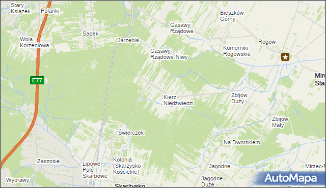 mapa Kierz Niedźwiedzi, Kierz Niedźwiedzi na mapie Targeo