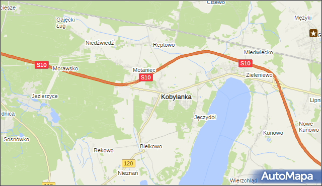 mapa Kobylanka powiat stargardzki, Kobylanka powiat stargardzki na mapie Targeo