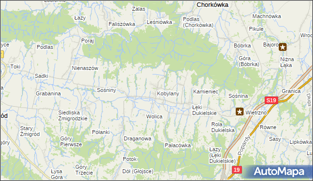mapa Kobylany gmina Chorkówka, Kobylany gmina Chorkówka na mapie Targeo