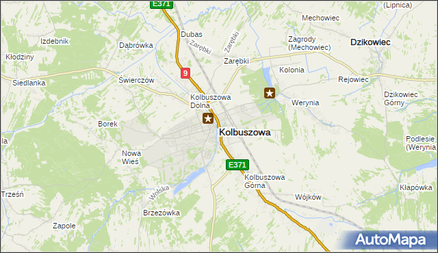 mapa Kolbuszowa, Kolbuszowa na mapie Targeo