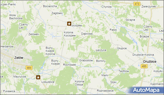 mapa Kolonia Grabostów, Kolonia Grabostów na mapie Targeo