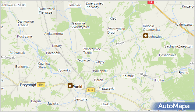 mapa Konieczki gmina Panki, Konieczki gmina Panki na mapie Targeo