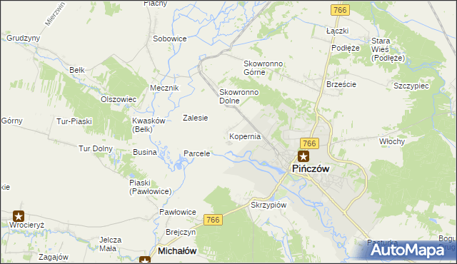 mapa Kopernia, Kopernia na mapie Targeo