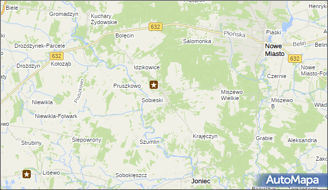 mapa Królewo gmina Joniec, Królewo gmina Joniec na mapie Targeo