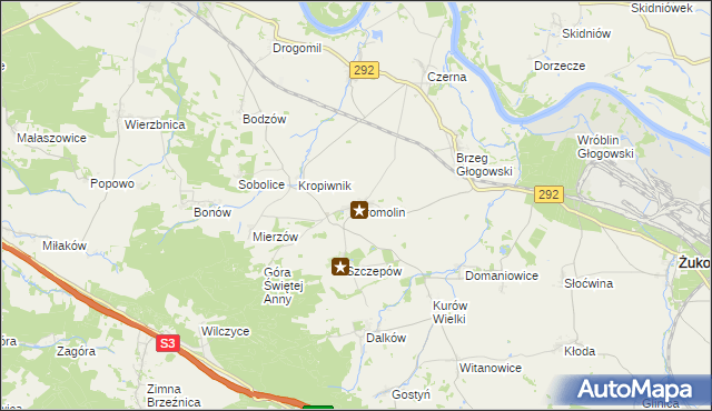 mapa Kromolin, Kromolin na mapie Targeo