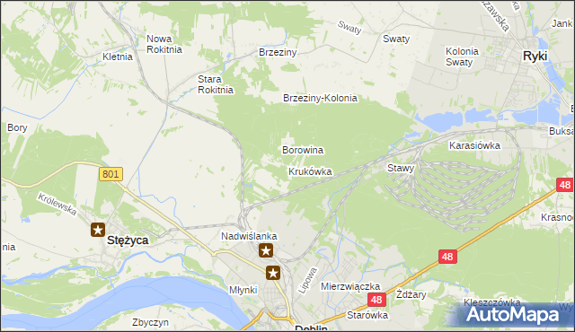 mapa Krukówka gmina Stężyca, Krukówka gmina Stężyca na mapie Targeo