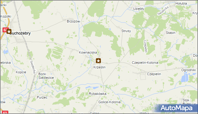 mapa Krześlinek, Krześlinek na mapie Targeo