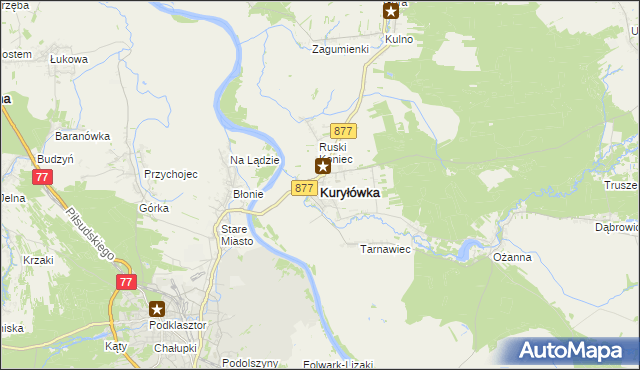 mapa Kuryłówka, Kuryłówka na mapie Targeo