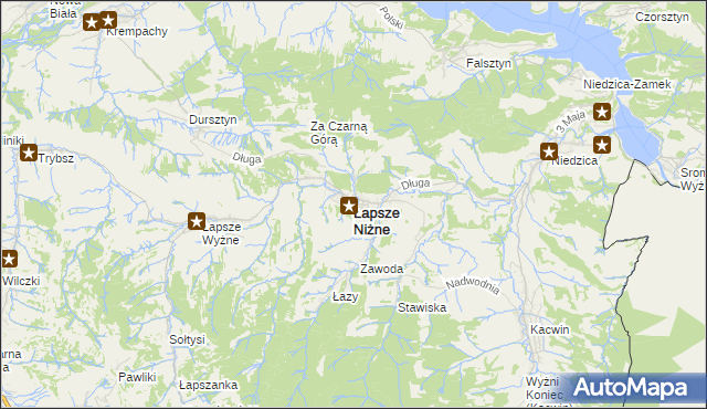 mapa Łapsze Niżne, Łapsze Niżne na mapie Targeo