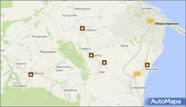 mapa Łebcz, Łebcz na mapie Targeo