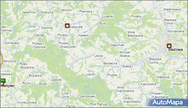 mapa Lecka, Lecka na mapie Targeo