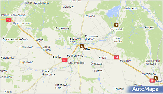 mapa Lelów, Lelów na mapie Targeo