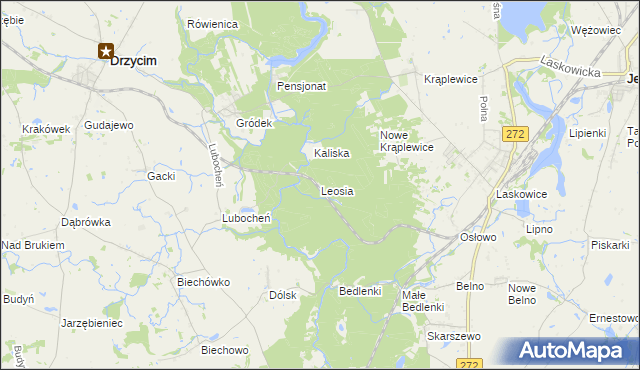 mapa Leosia, Leosia na mapie Targeo