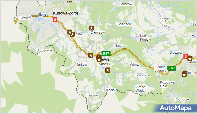 mapa Lewin Kłodzki, Lewin Kłodzki na mapie Targeo