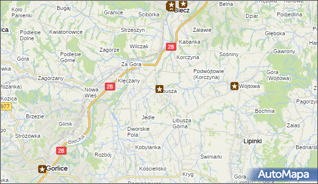 mapa Libusza, Libusza na mapie Targeo