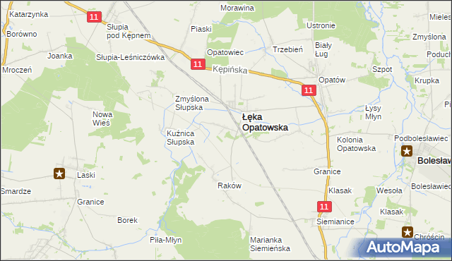 mapa Lipie gmina Łęka Opatowska, Lipie gmina Łęka Opatowska na mapie Targeo