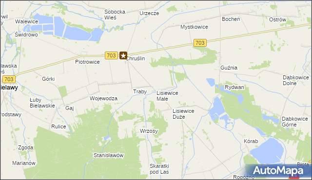 mapa Lisiewice Małe, Lisiewice Małe na mapie Targeo
