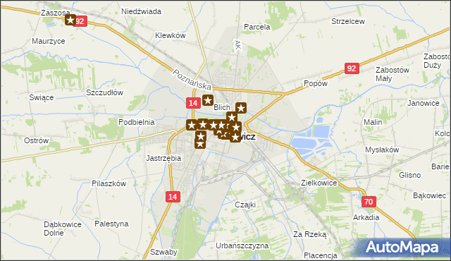 mapa Łowicza, Łowicz na mapie Targeo
