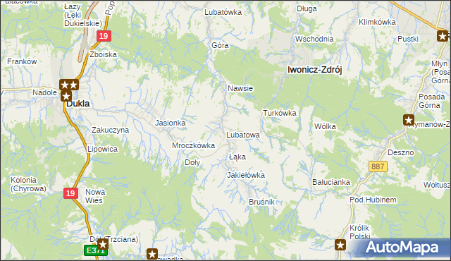mapa Lubatowa, Lubatowa na mapie Targeo