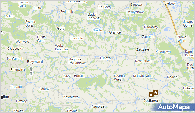 mapa Lubcza gmina Ryglice, Lubcza gmina Ryglice na mapie Targeo