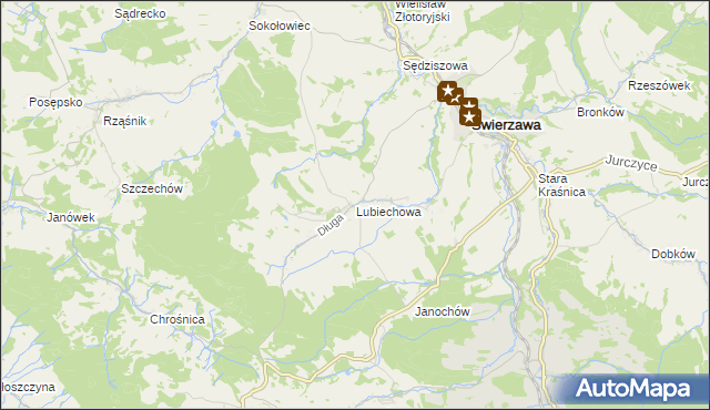 mapa Lubiechowa, Lubiechowa na mapie Targeo